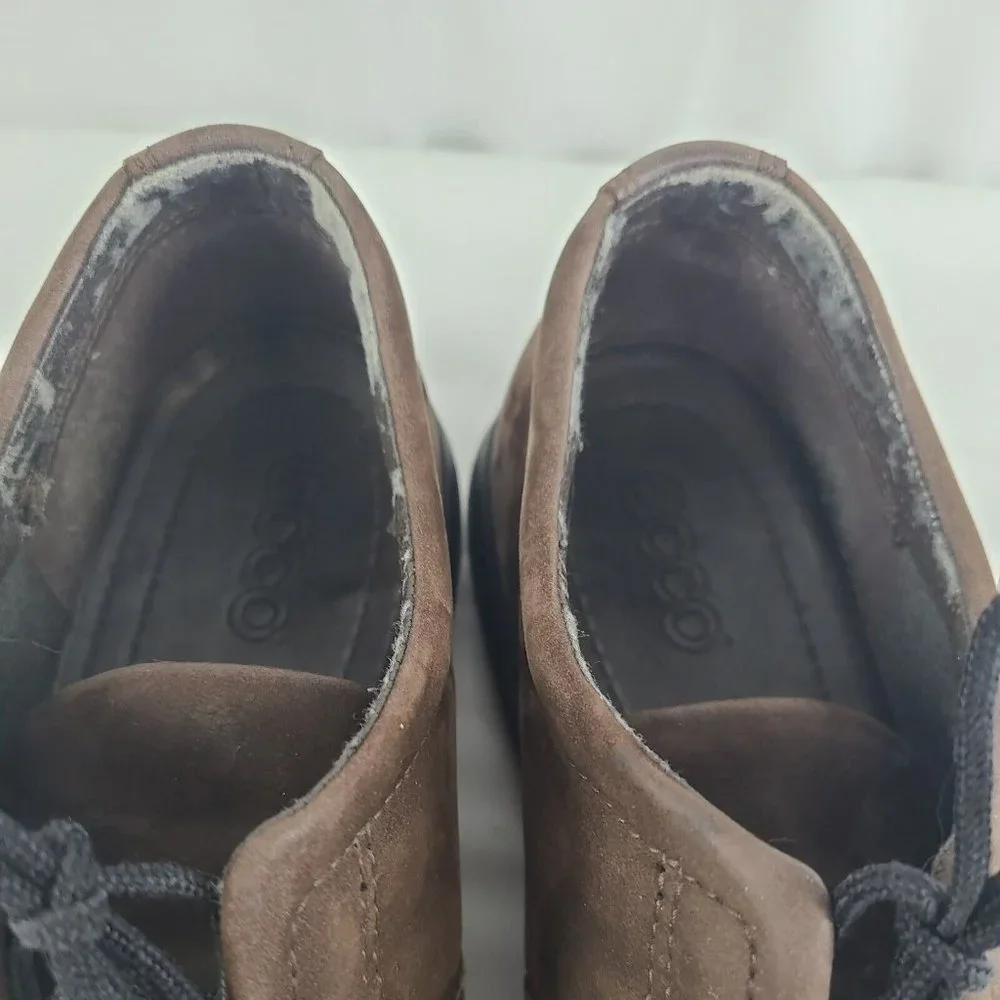Ecco Women's 39/ 8-8.5 Brown Nubuck Leather Comfort Casual Lace Up Sneaker Shoes - Picture 9 of 14